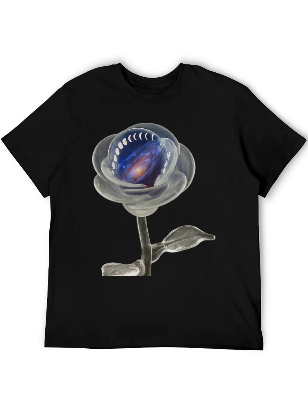 Galaxy Rose Black T-Shirt
