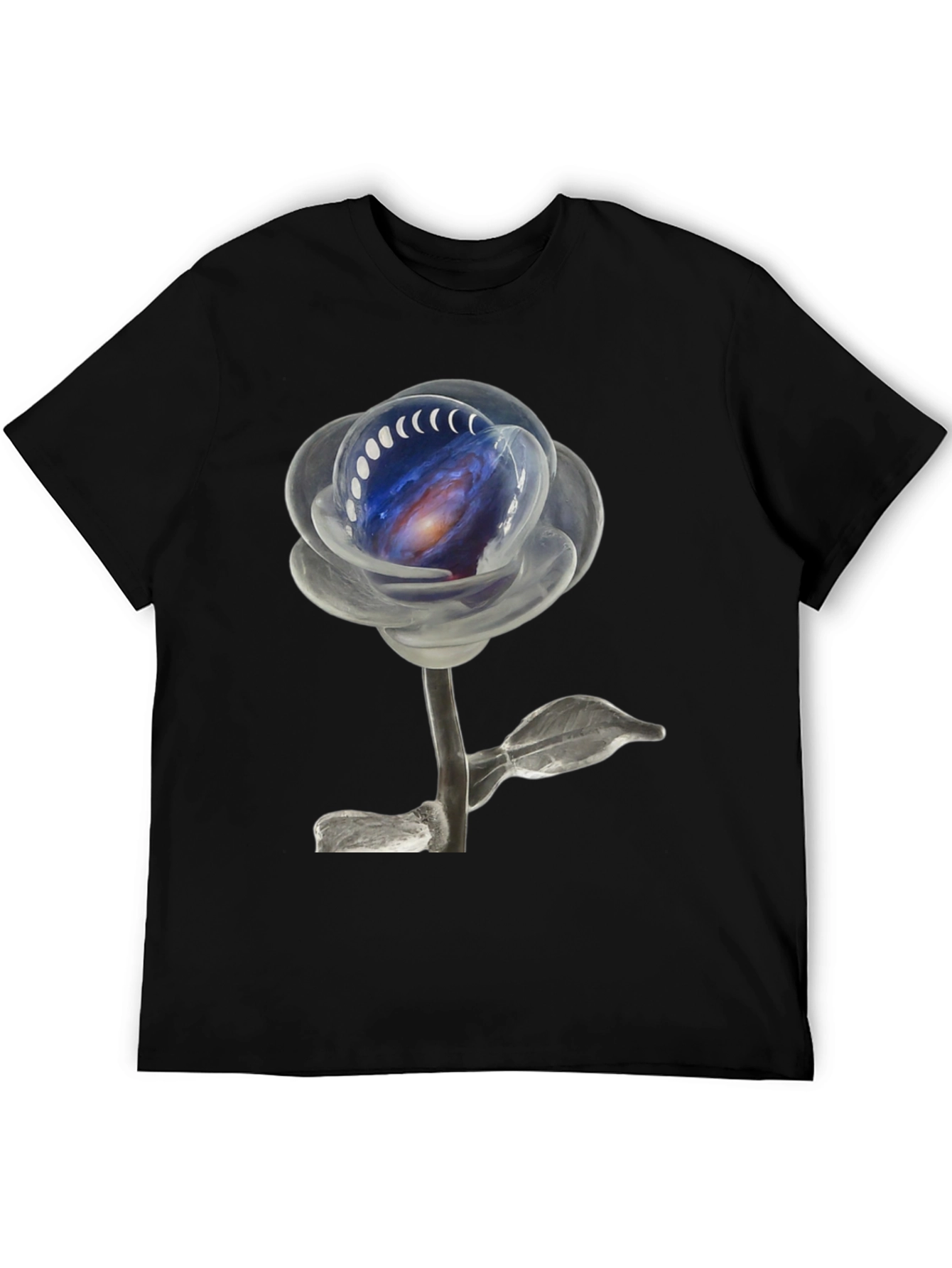 Galaxy Rose Black T-Shirt
