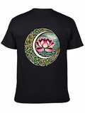 Lotus Moon Graphic T-Shirt - Botanical Style Tee