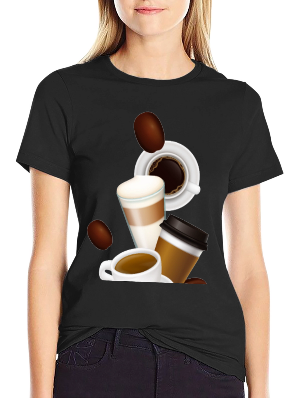Coffee Lovers Graphic T-Shirt - Black