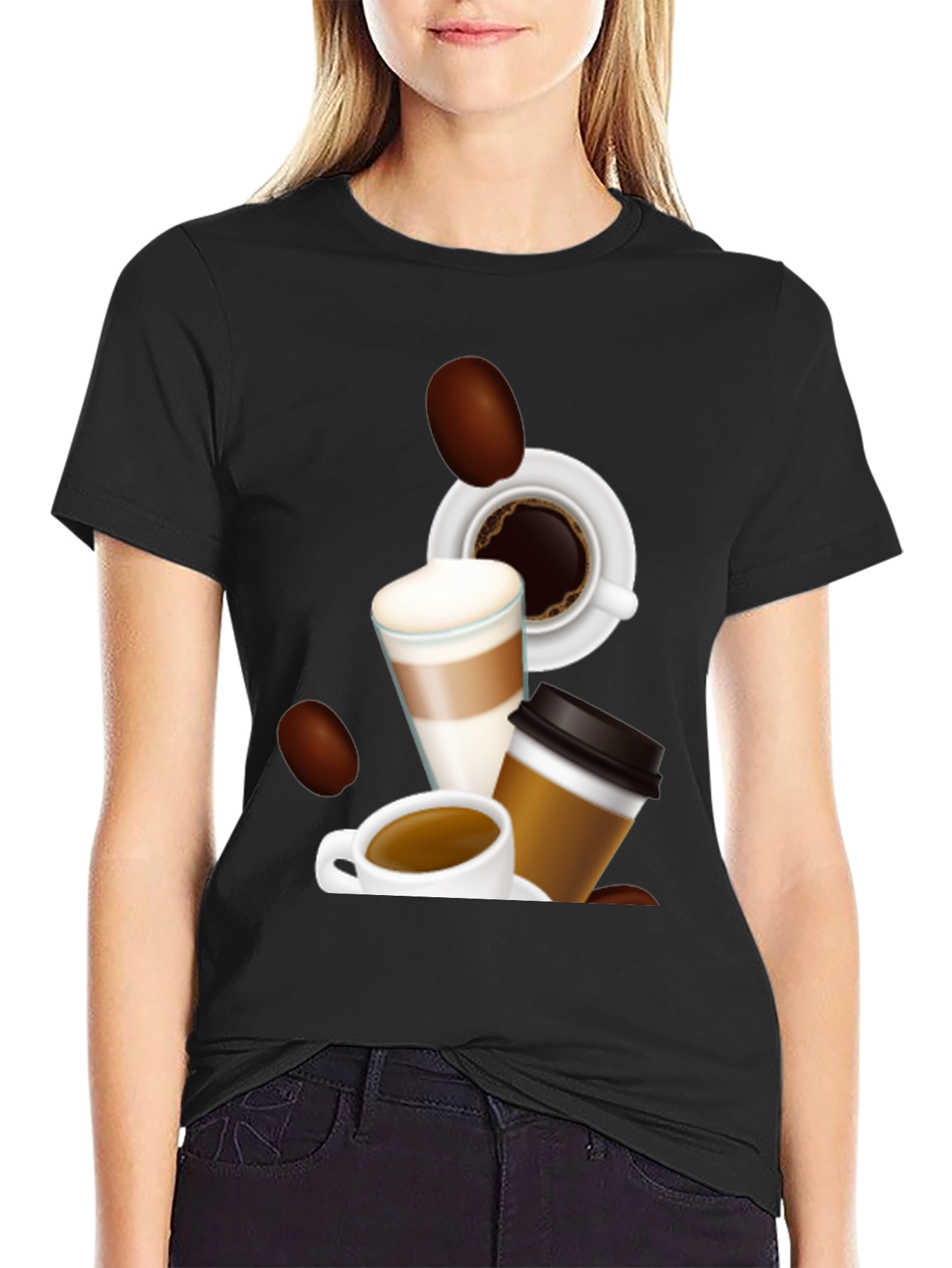 Coffee Lovers Graphic T-Shirt - Black