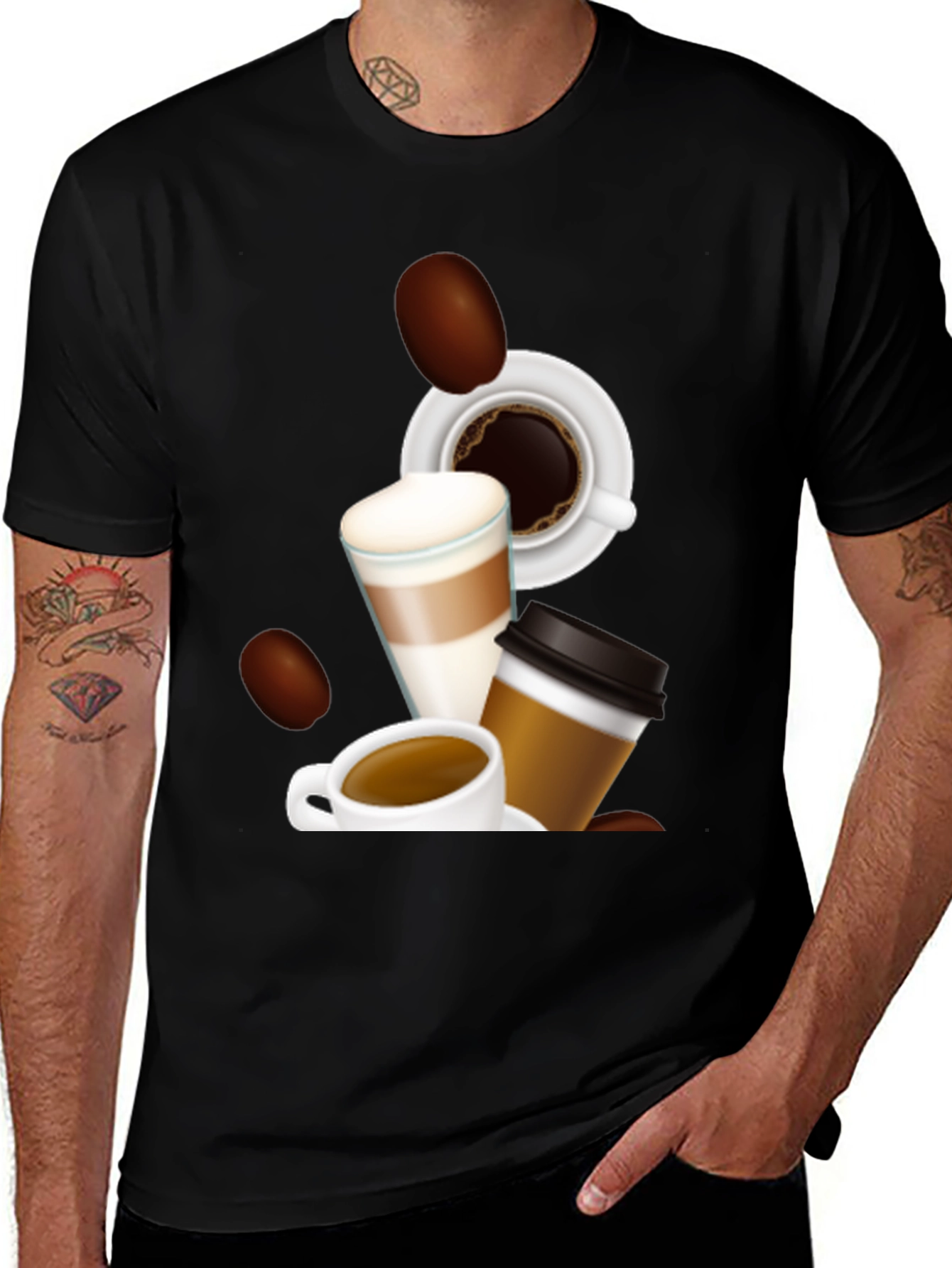 Coffee Lovers Graphic T-Shirt - Black
