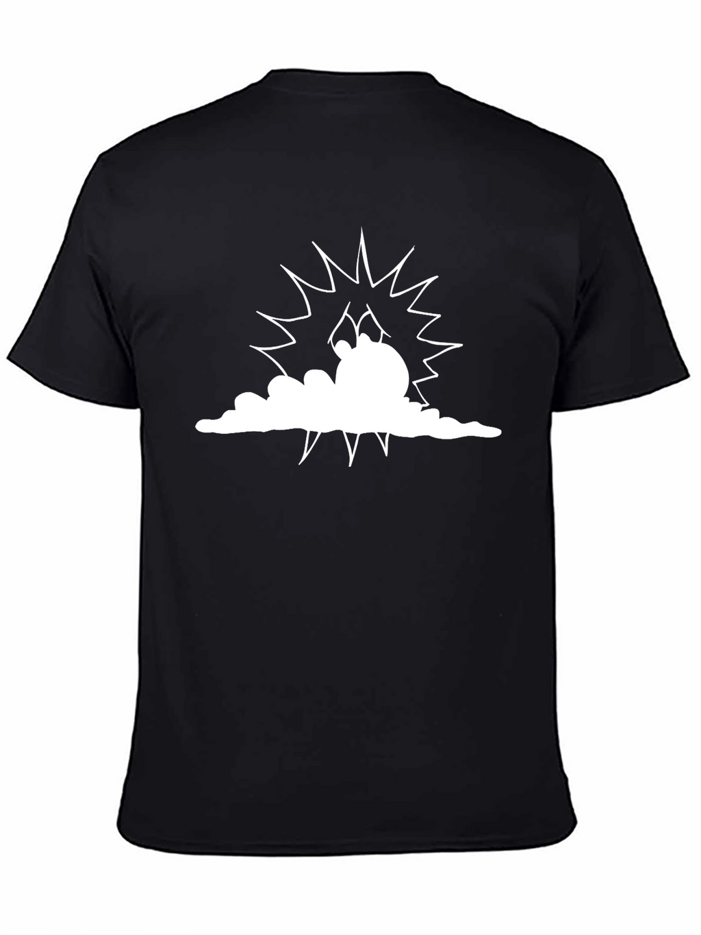 Cartoon Cloud T-Shirt - Black Cotton Tee
