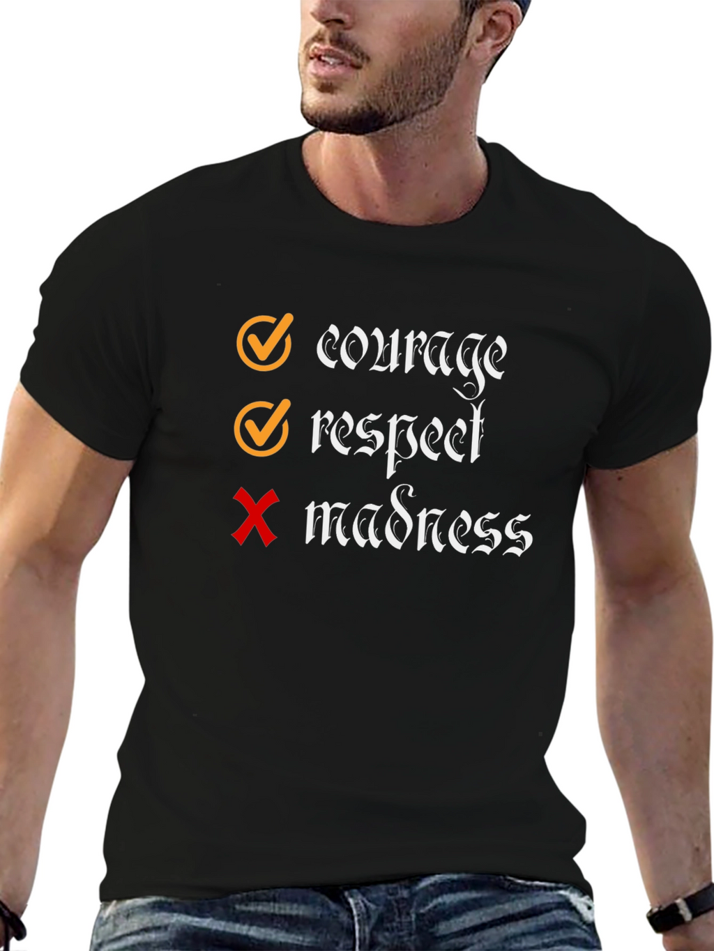 Courage Respect No Madness Graphic T-Shirt