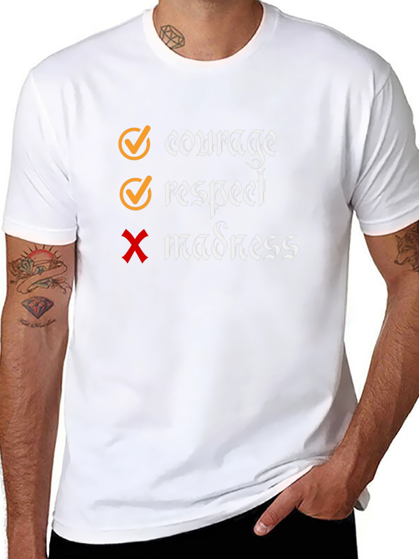 Courage Respect No Madness Graphic T-Shirt