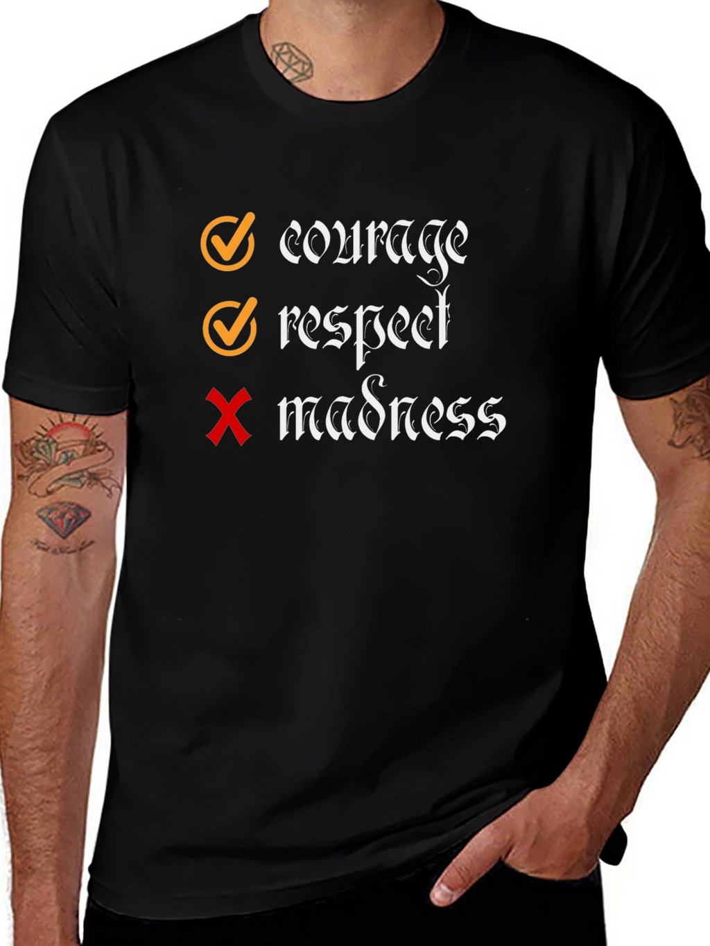 Courage Respect No Madness Graphic T-Shirt