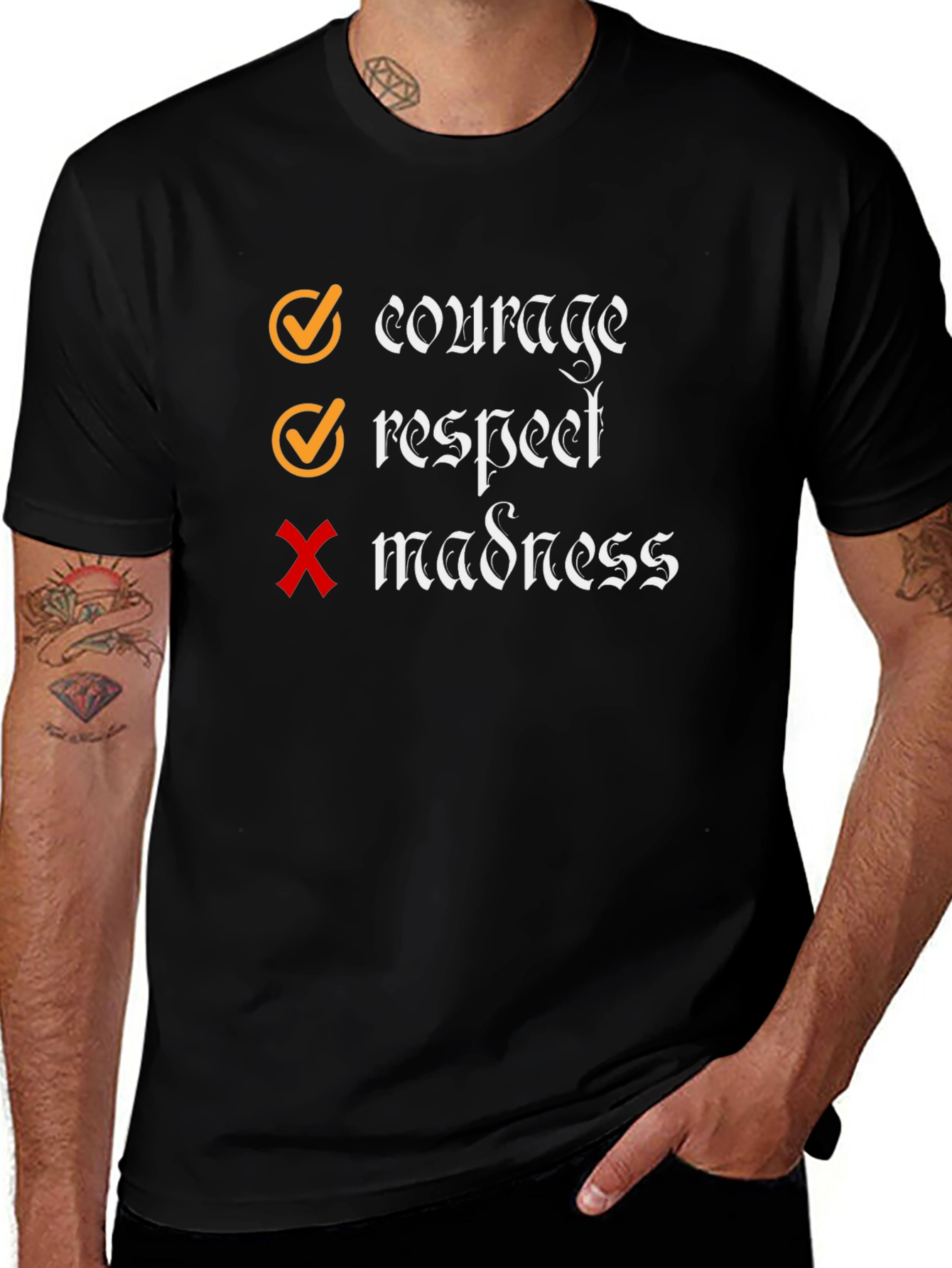 Courage Respect No Madness Graphic T-Shirt