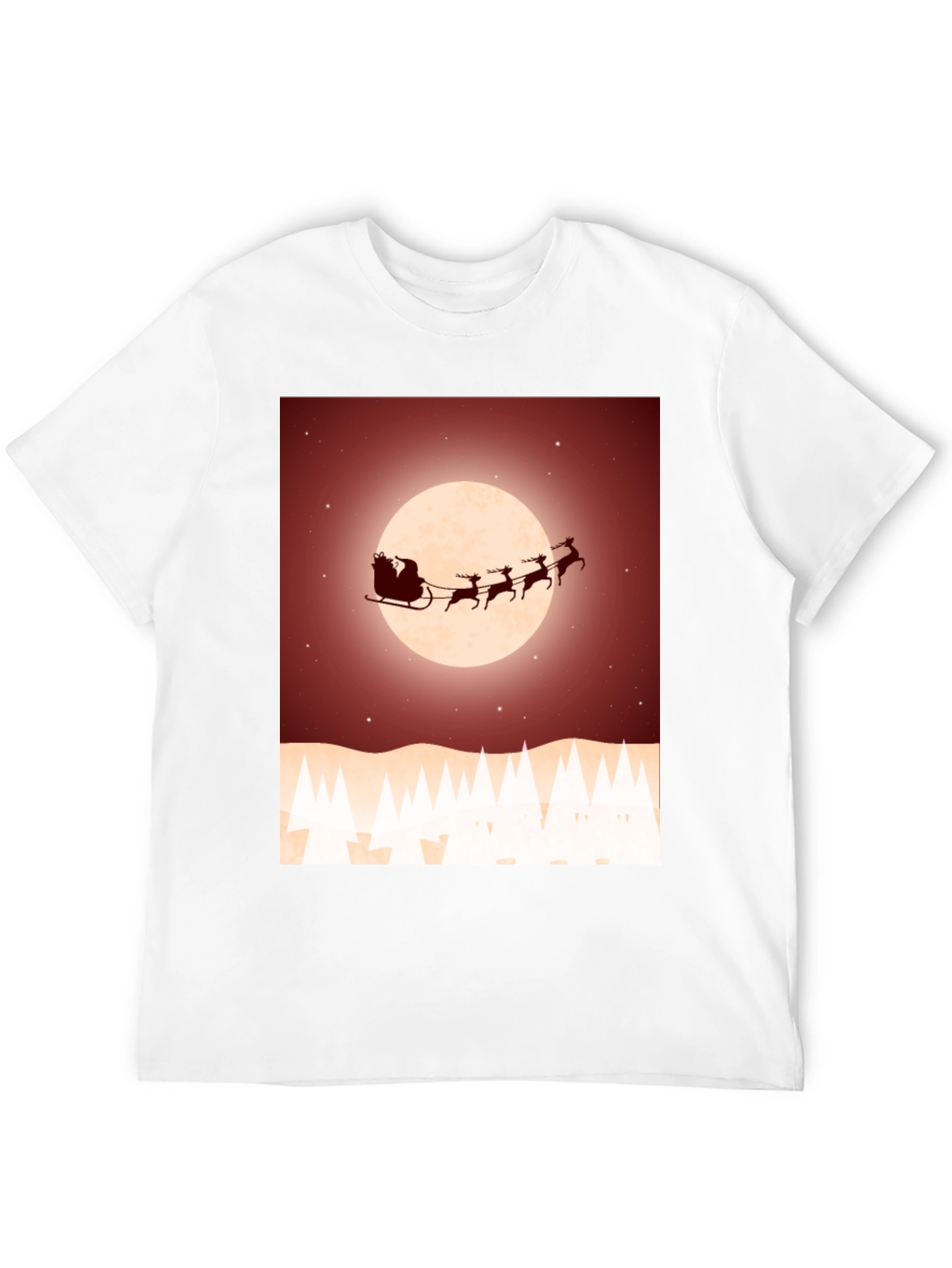 Festive Santa Sleigh Graphic Tee - Black