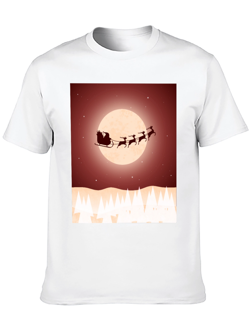 Festive Santa Sleigh Graphic Tee - Black