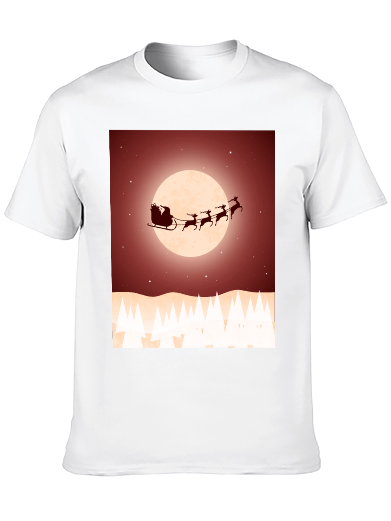 Festive Santa Sleigh Graphic Tee - Black