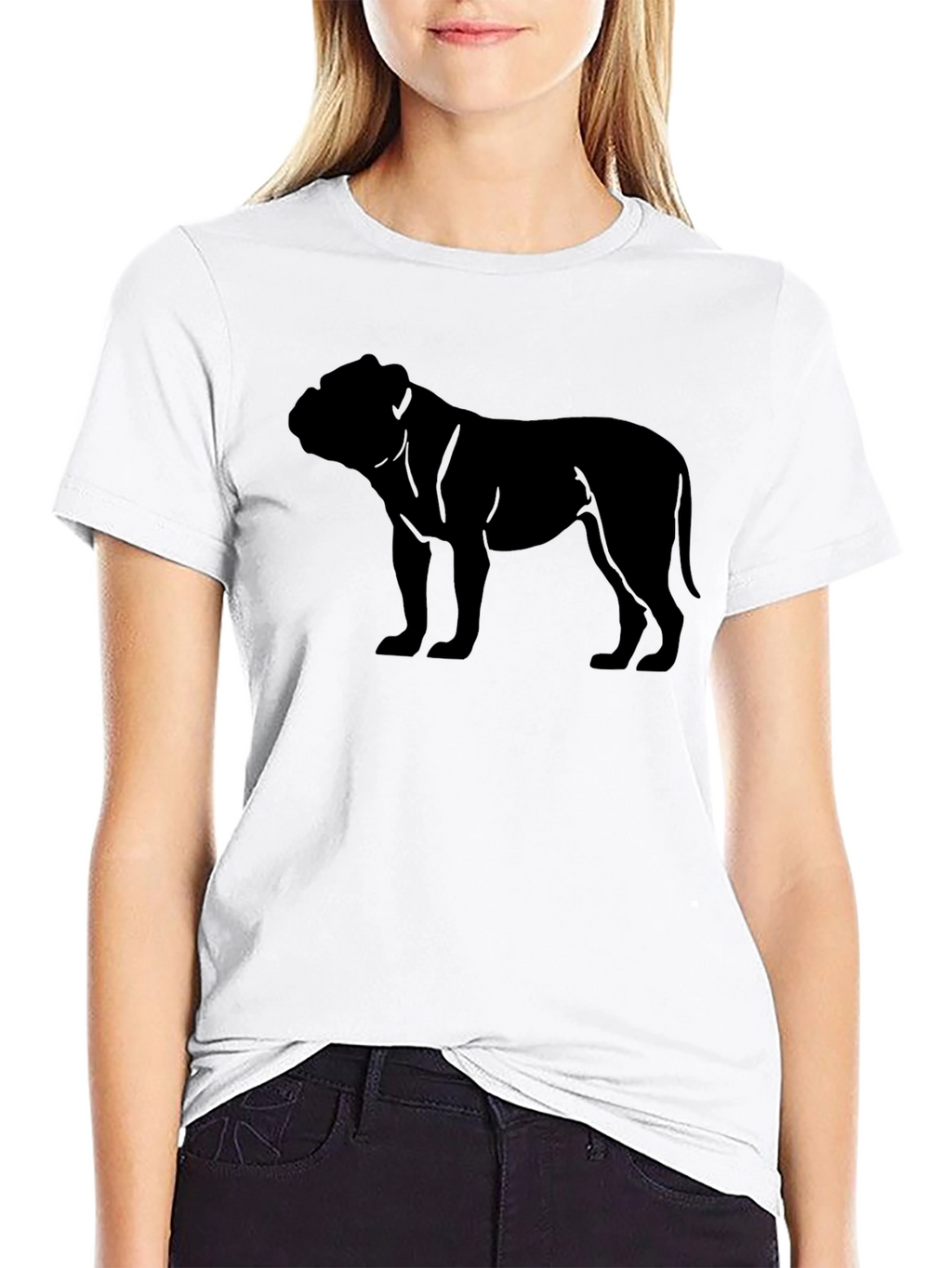 Mens Black Bulldog Graphic Tee