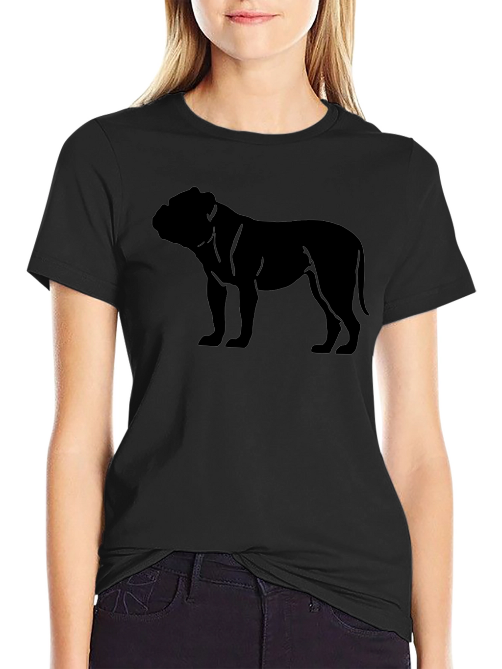 Mens Black Bulldog Graphic Tee