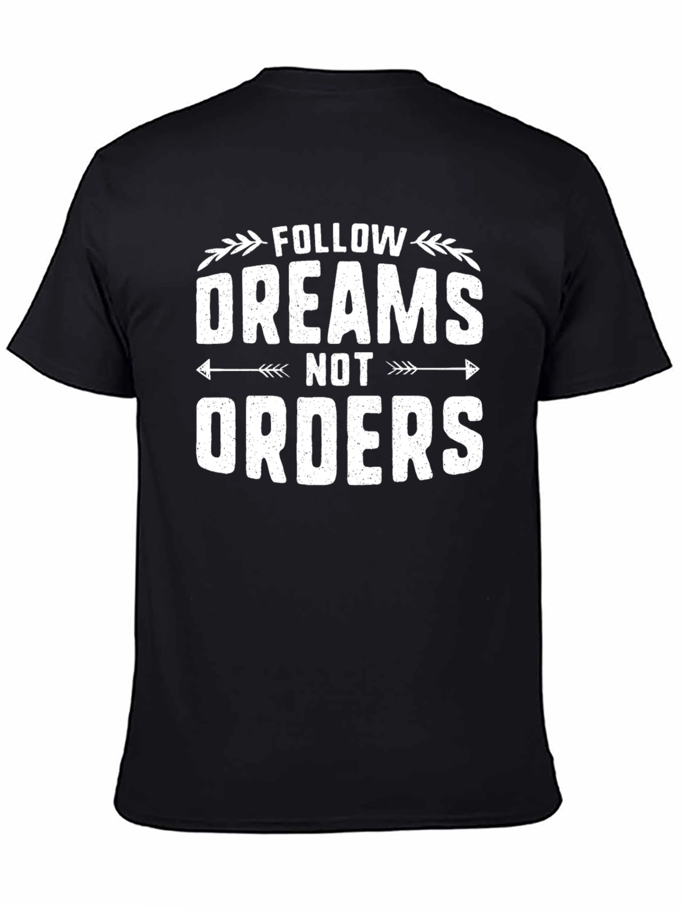 Follow Dreams Graphic Tee - Black Cotton T-Shirt