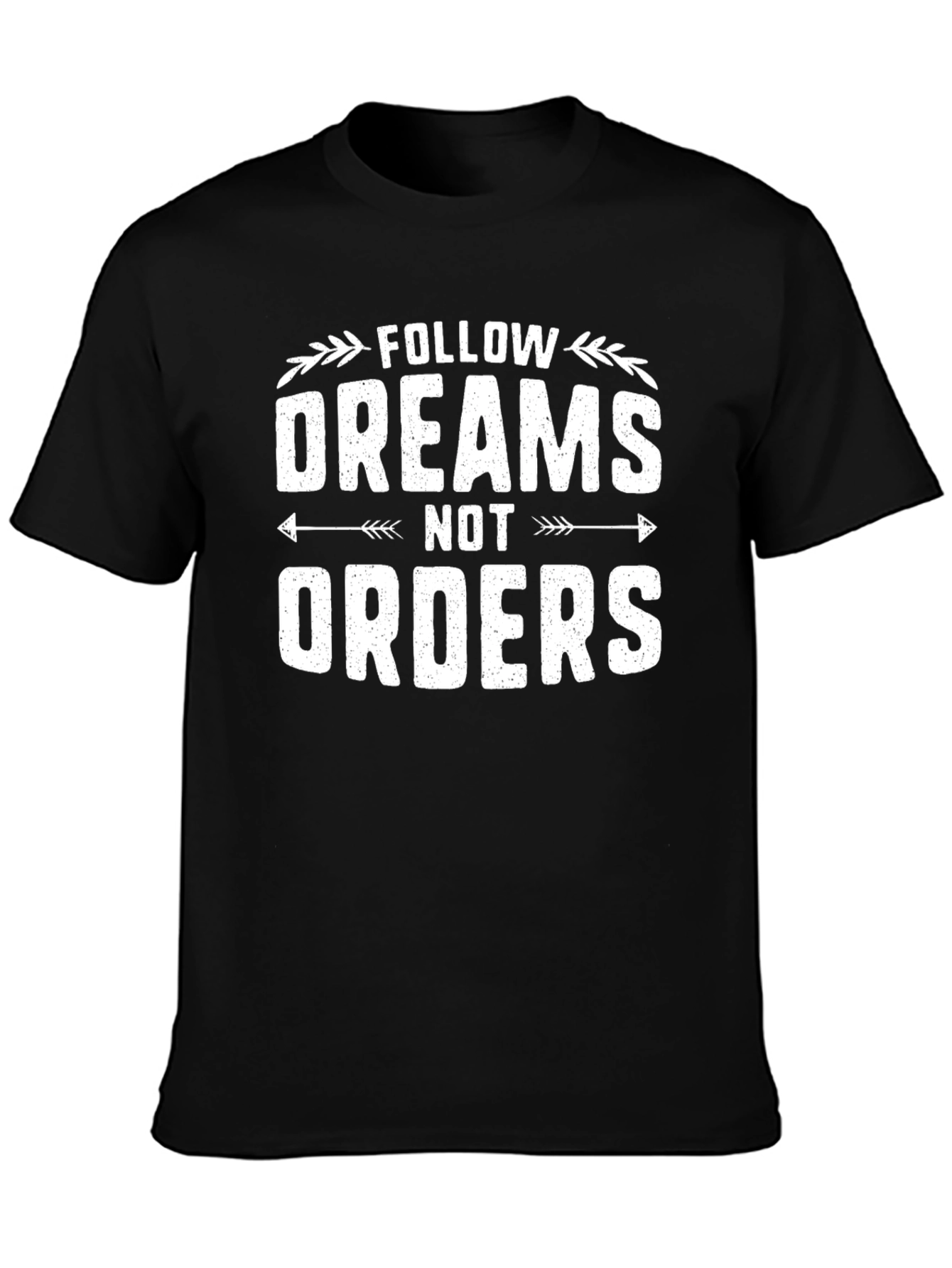 Follow Dreams Graphic Tee - Black Cotton T-Shirt
