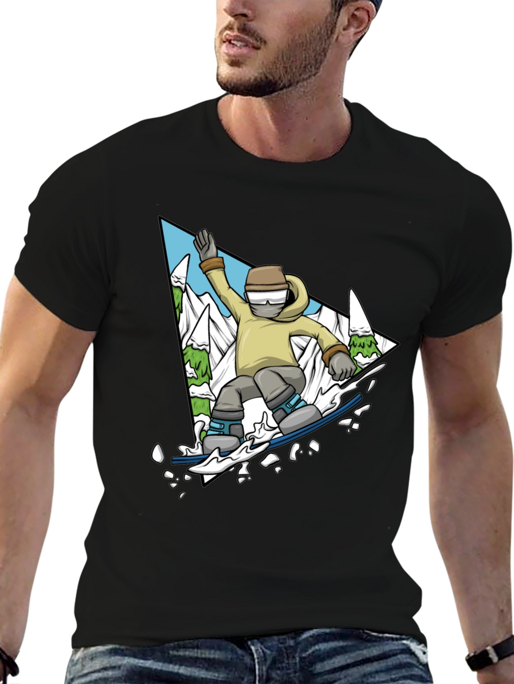 Snowboarding T-Shirt - Mountain Adventure Graphic Tee