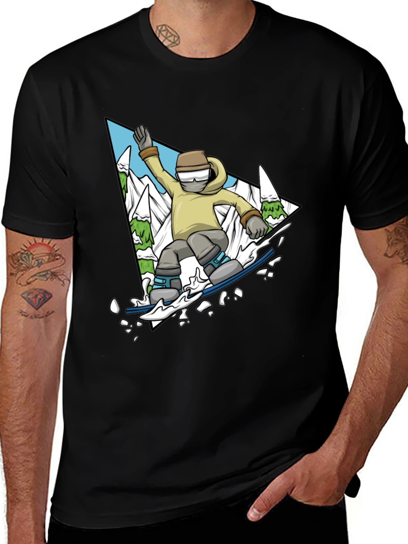 Snowboarding T-Shirt - Mountain Adventure Graphic Tee