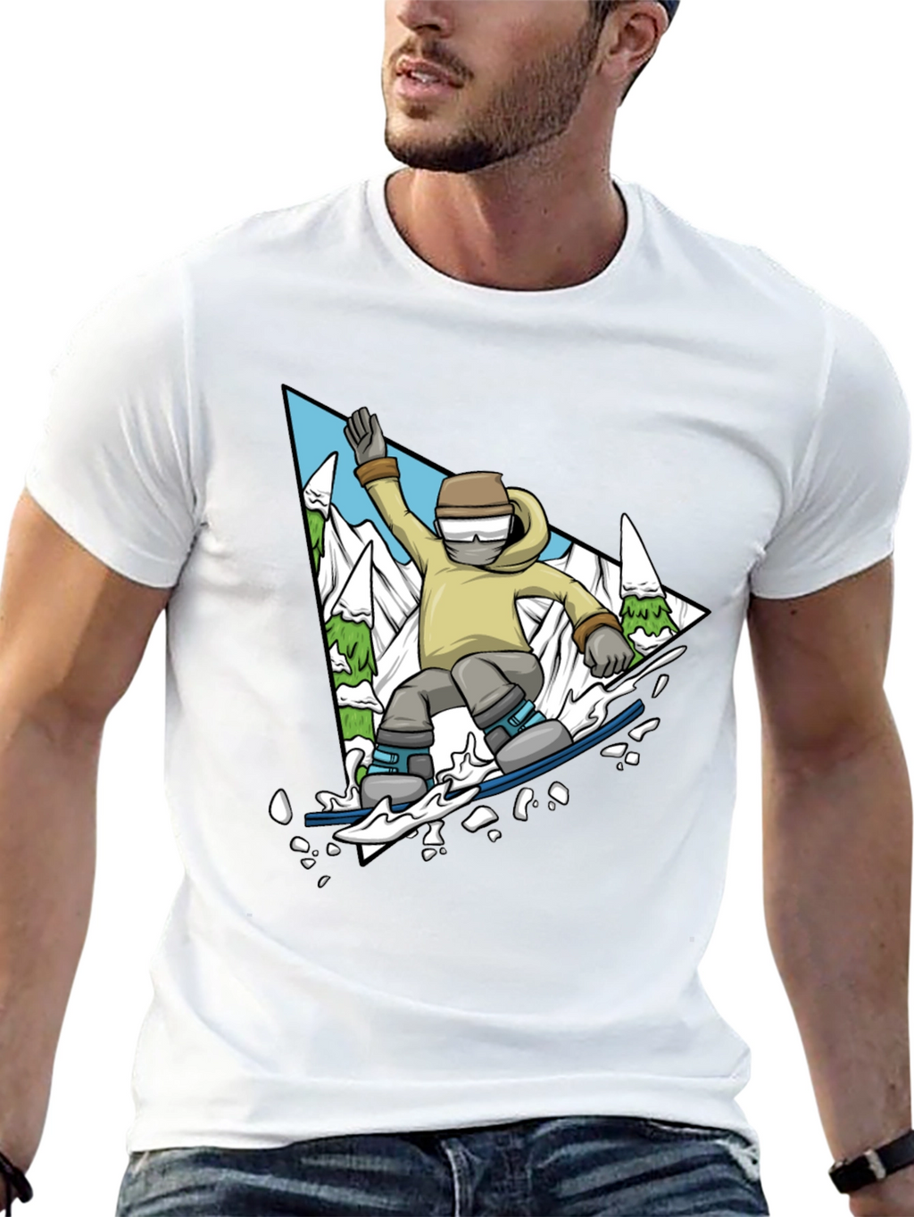 Snowboarding T-Shirt - Mountain Adventure Graphic Tee