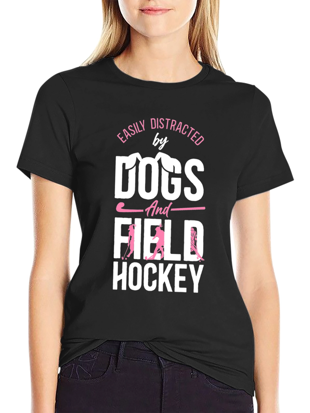 Easily Distracted by Dogs & Field Hockey T-Shirt