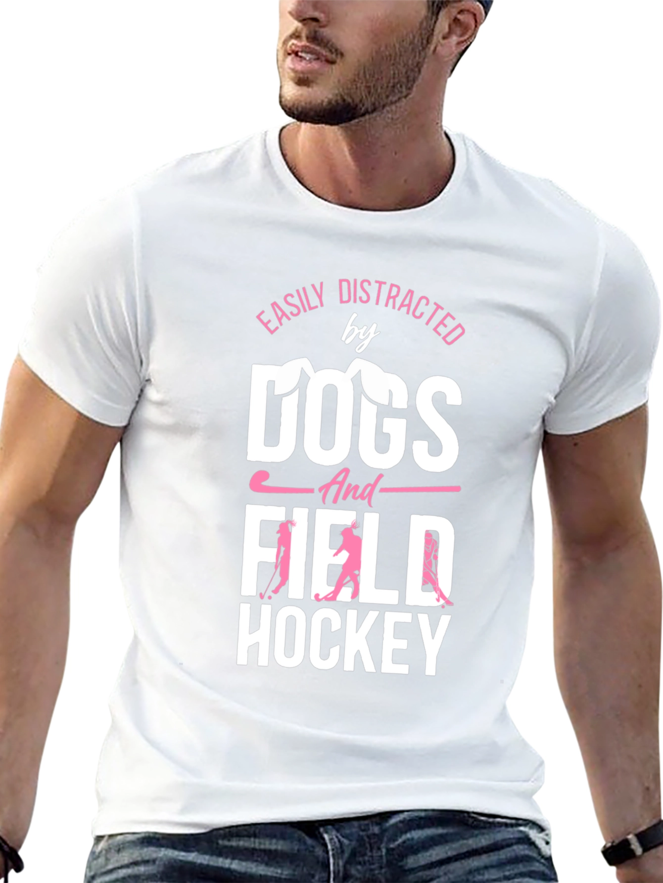 Easily Distracted by Dogs & Field Hockey T-Shirt