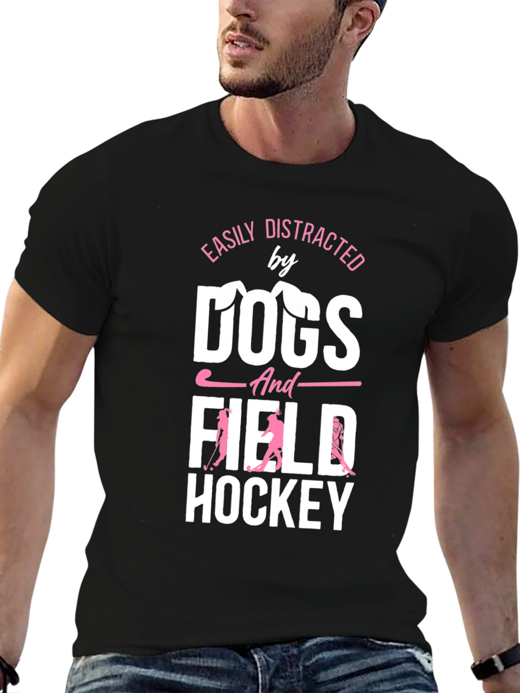 Easily Distracted by Dogs & Field Hockey T-Shirt