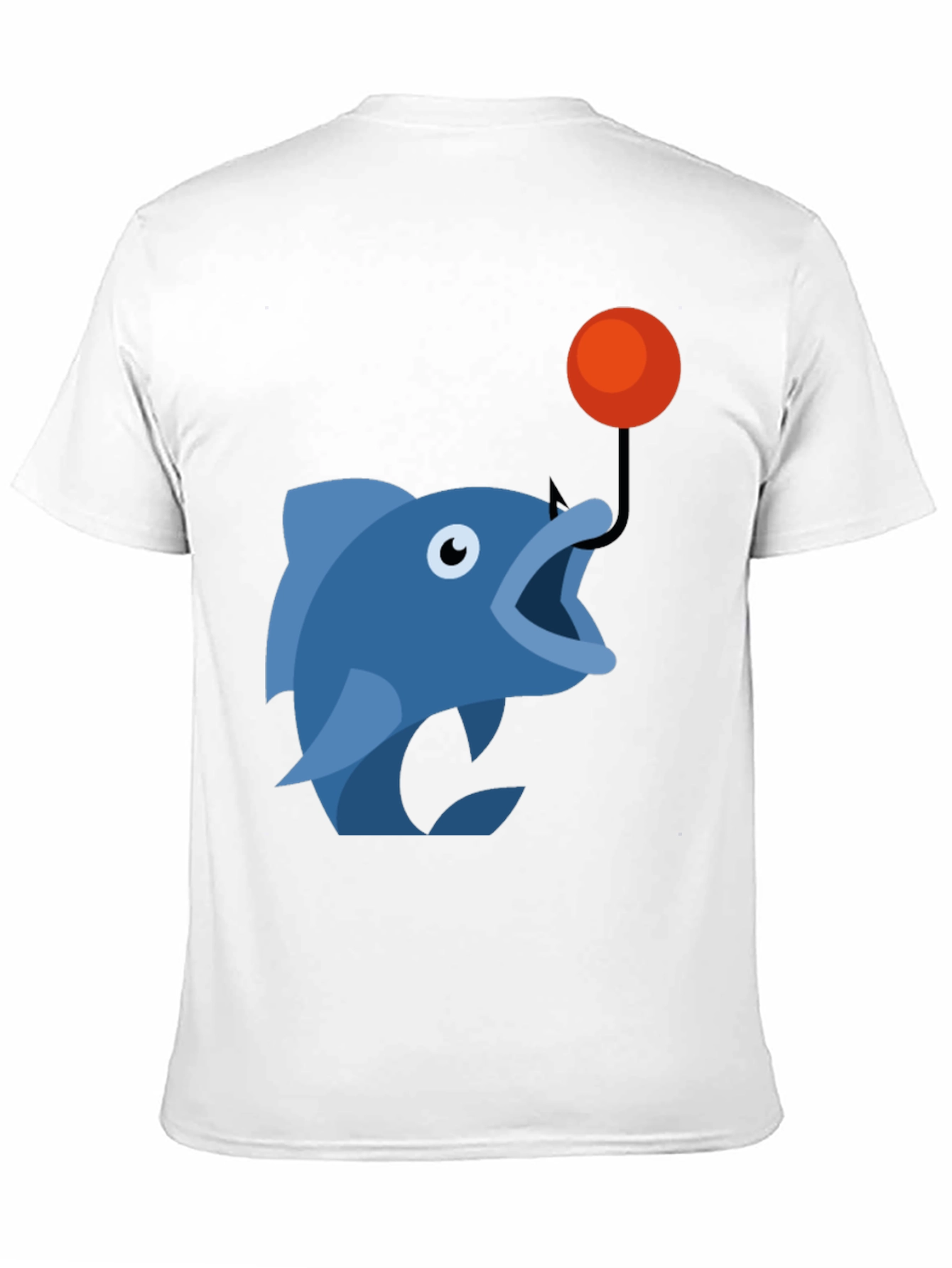 Funny Fish Hook Black T-Shirt