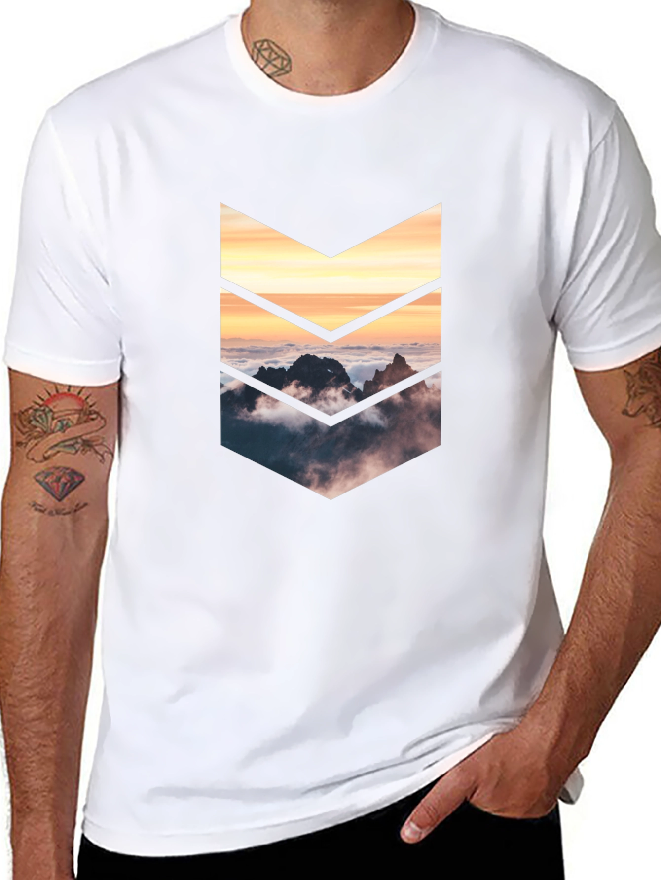 Mountains Arrow Graphic Tee - Black
