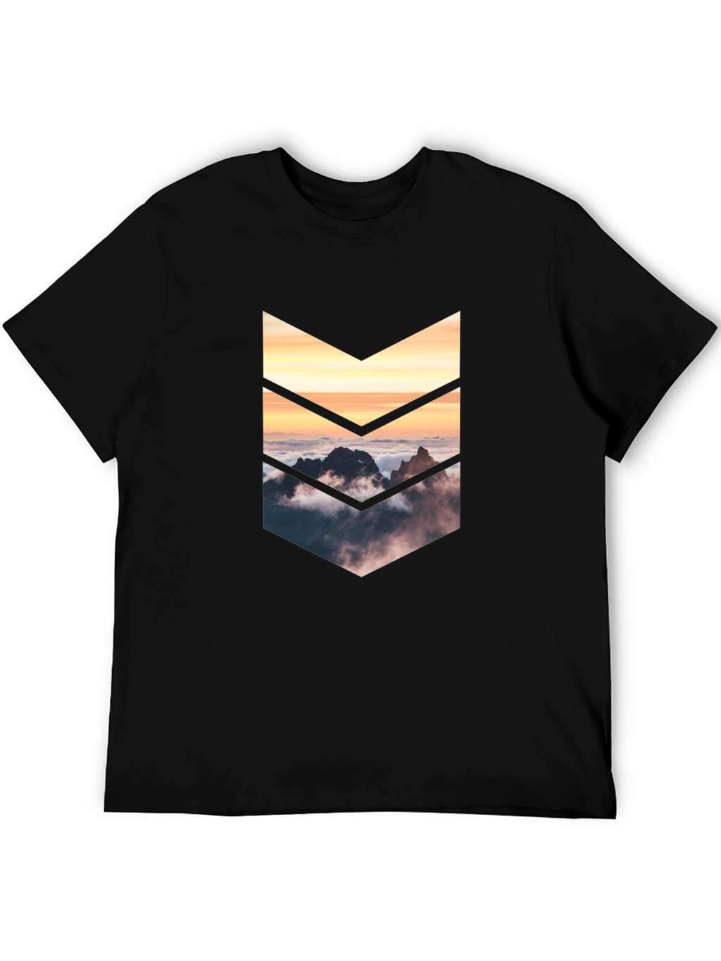 Mountains Arrow Graphic Tee - Black