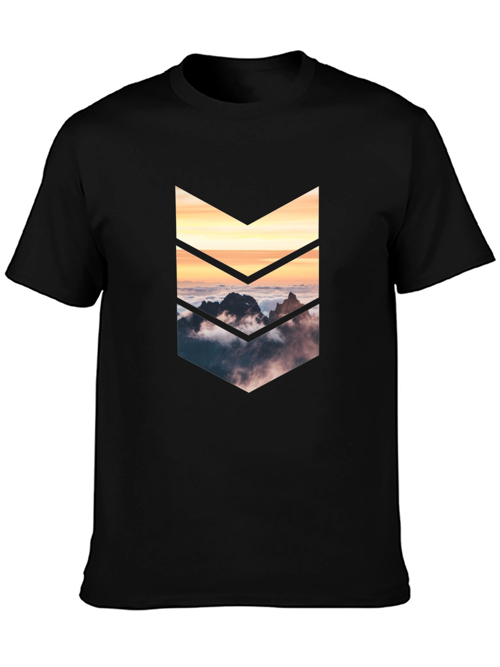 Mountains Arrow Graphic Tee - Black