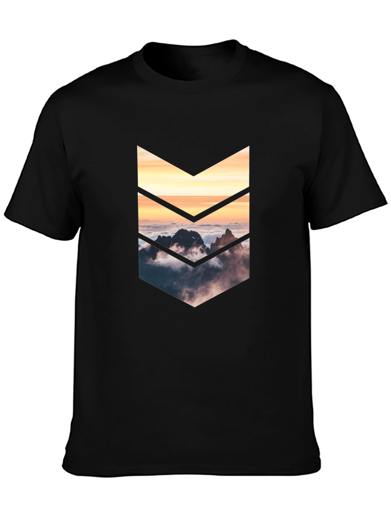 Mountains Arrow Graphic Tee - Black