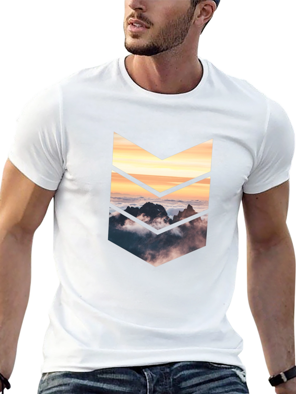 Mountains Arrow Graphic Tee - Black