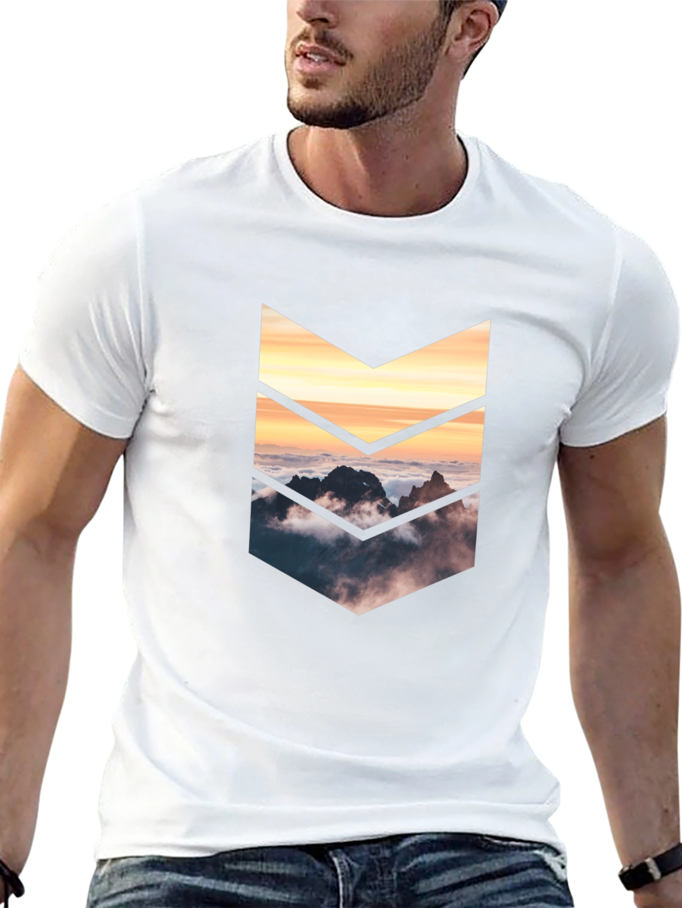 Mountains Arrow Graphic Tee - Black