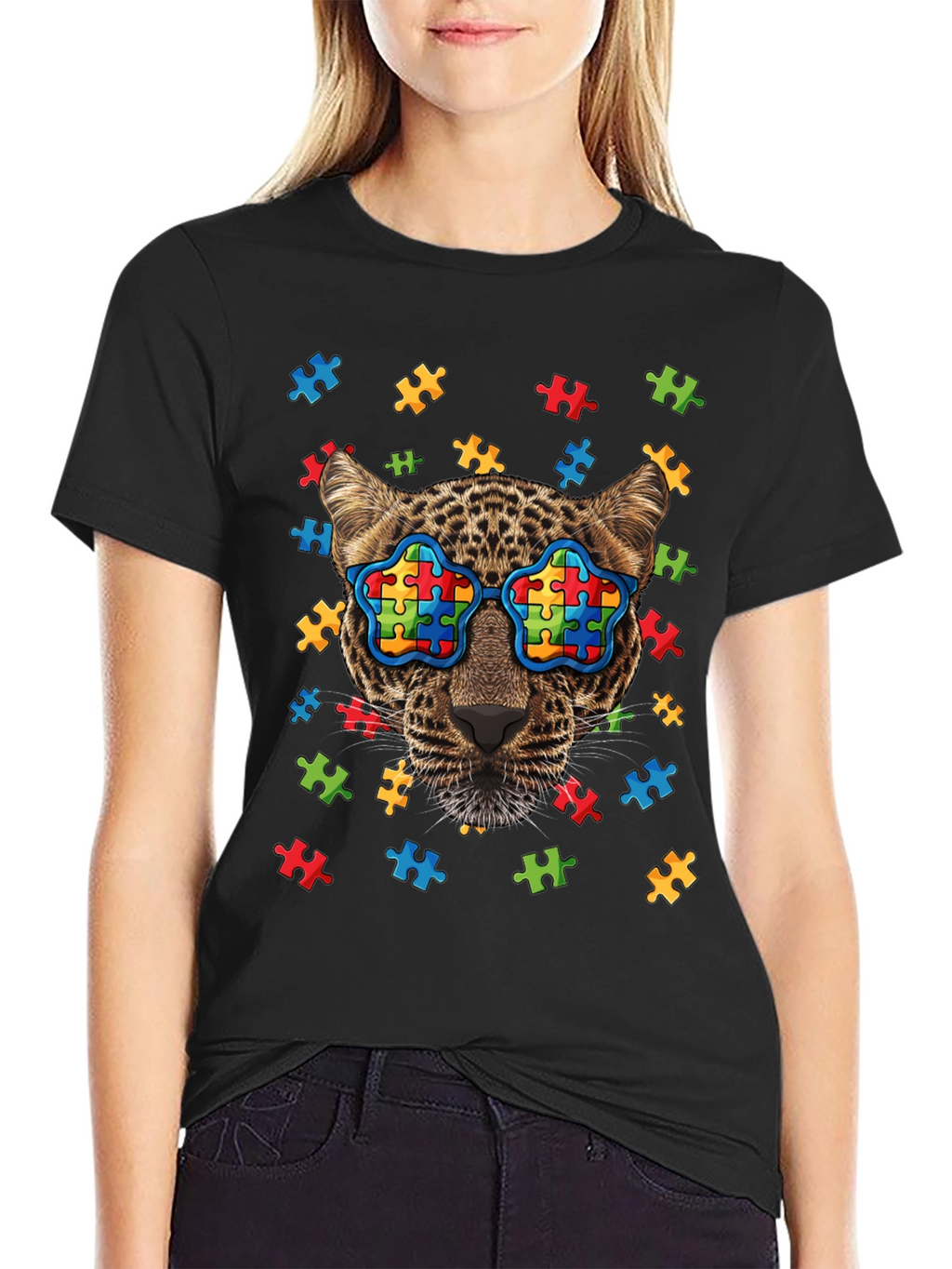 Autism Awareness Leopard Graphic Tee