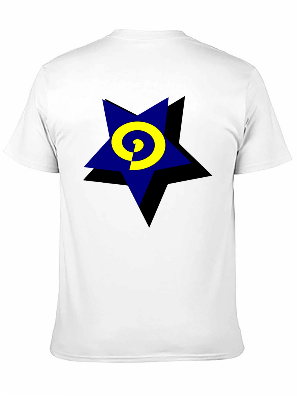 Blue Star Swirl Graphic Black T-Shirt