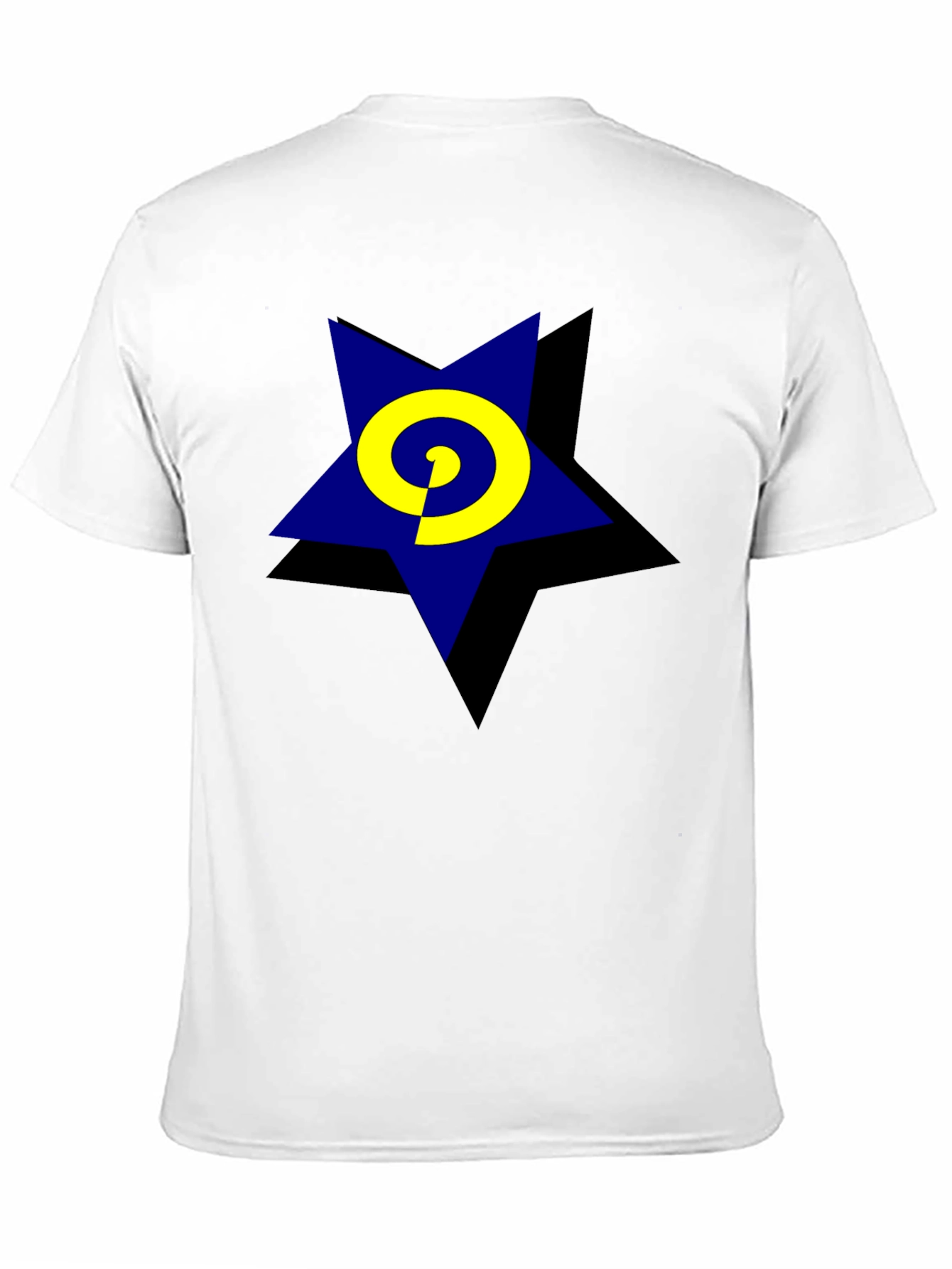 Blue Star Swirl Graphic Black T-Shirt