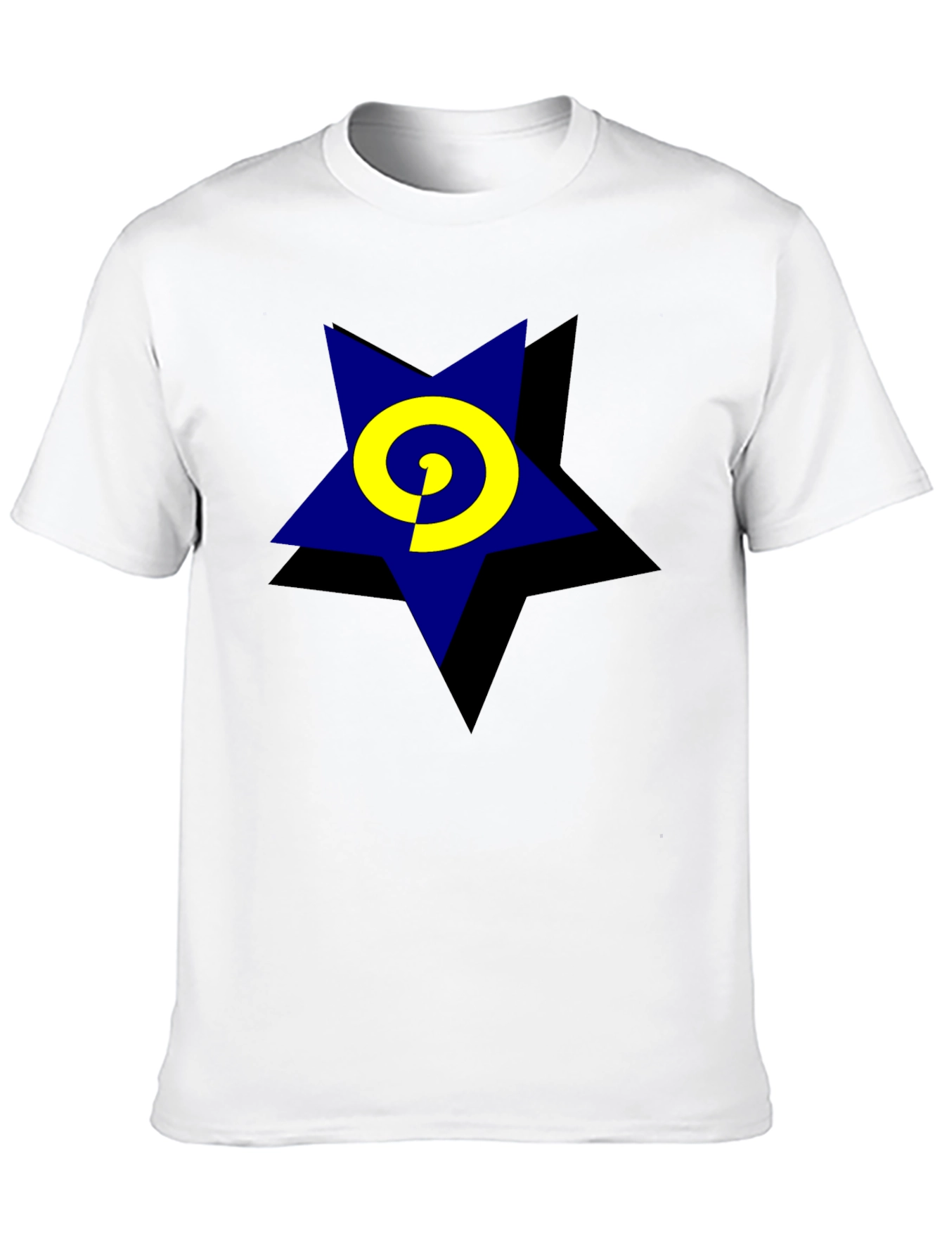 Blue Star Swirl Graphic Black T-Shirt