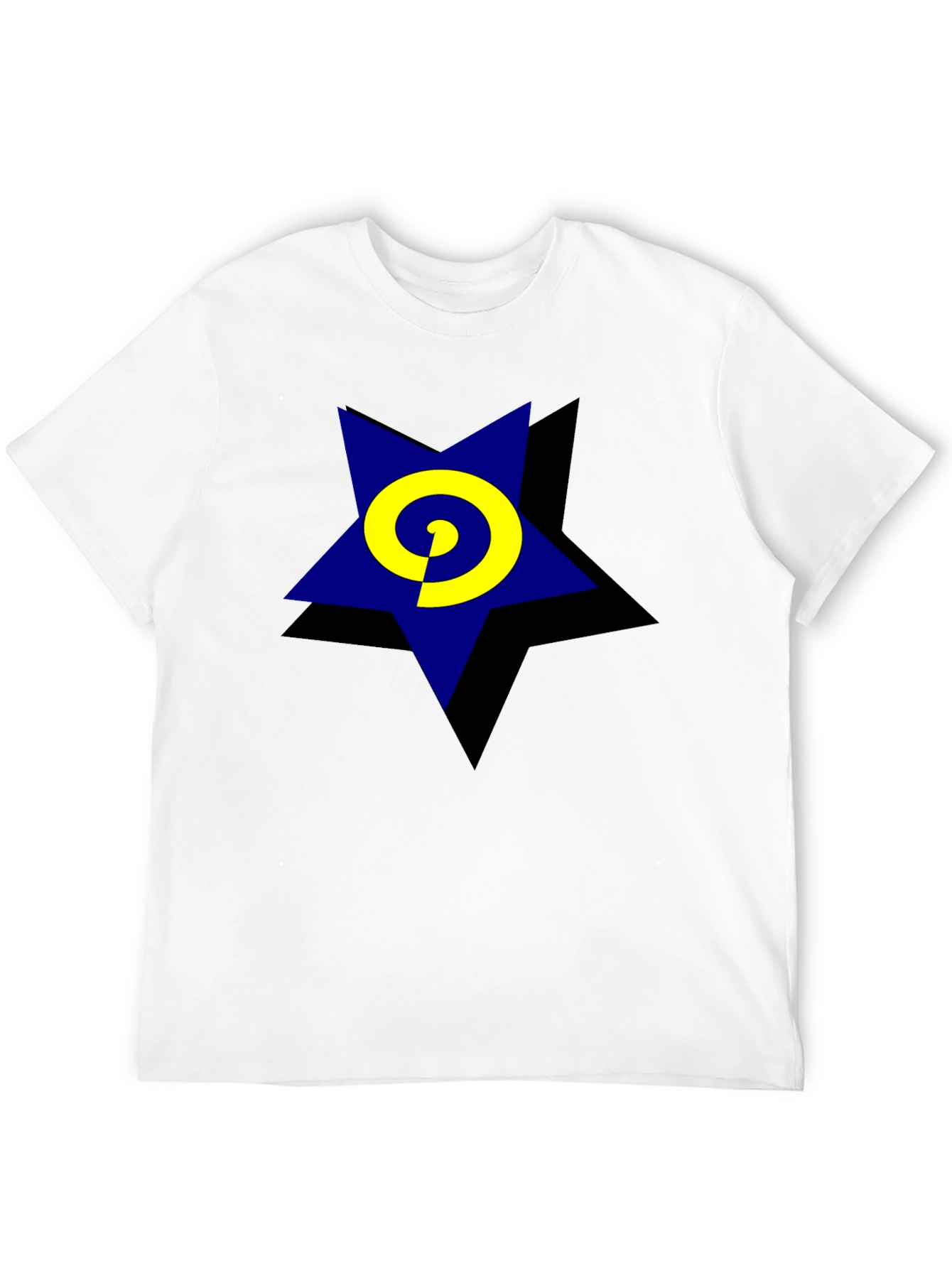 Blue Star Swirl Graphic Black T-Shirt
