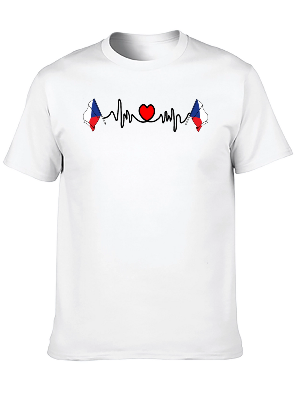 Czech Republic Heartbeat Flag T-Shirt