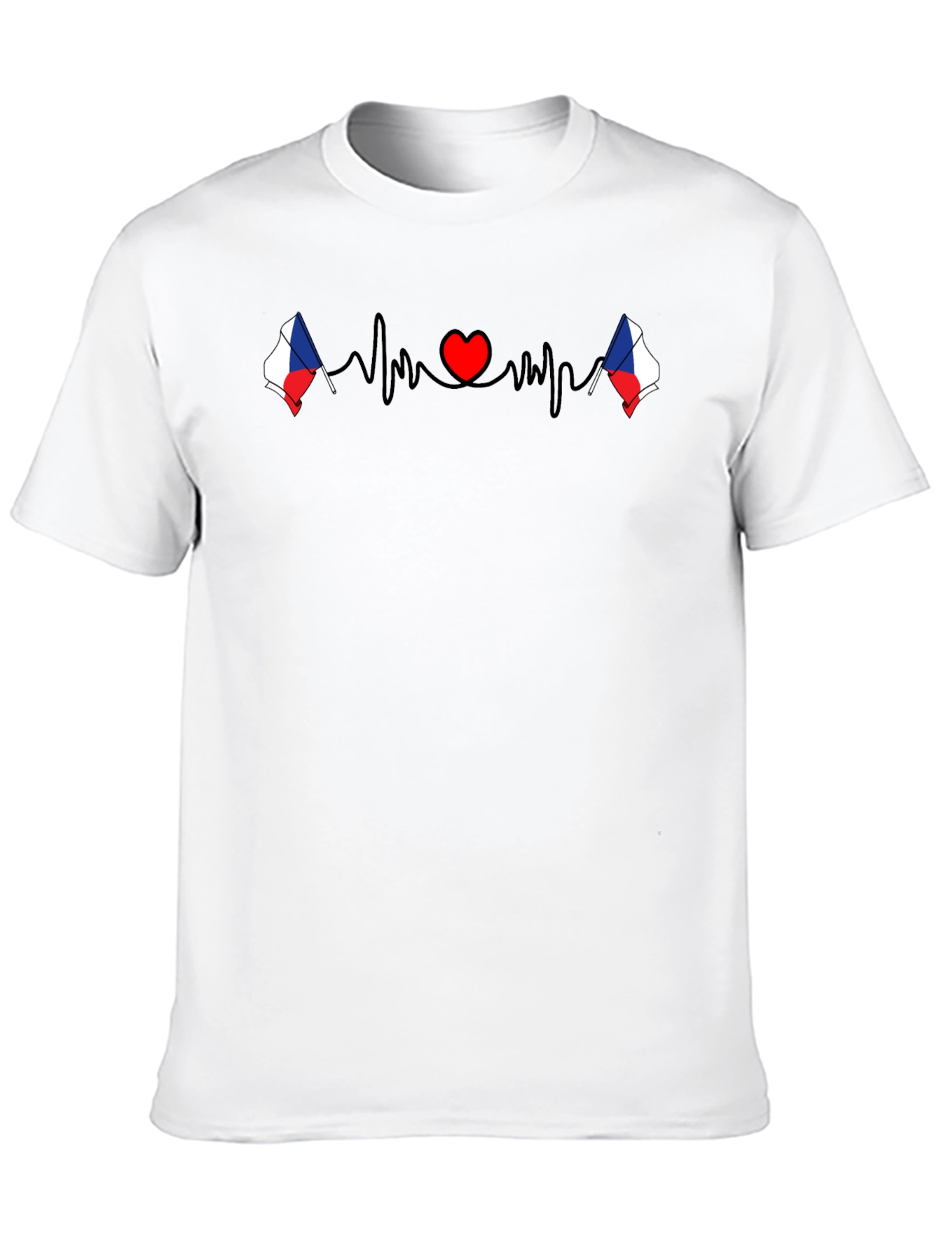 Czech Republic Heartbeat Flag T-Shirt