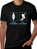 Funny My Girlfriend Snowboarding Graphic Tee