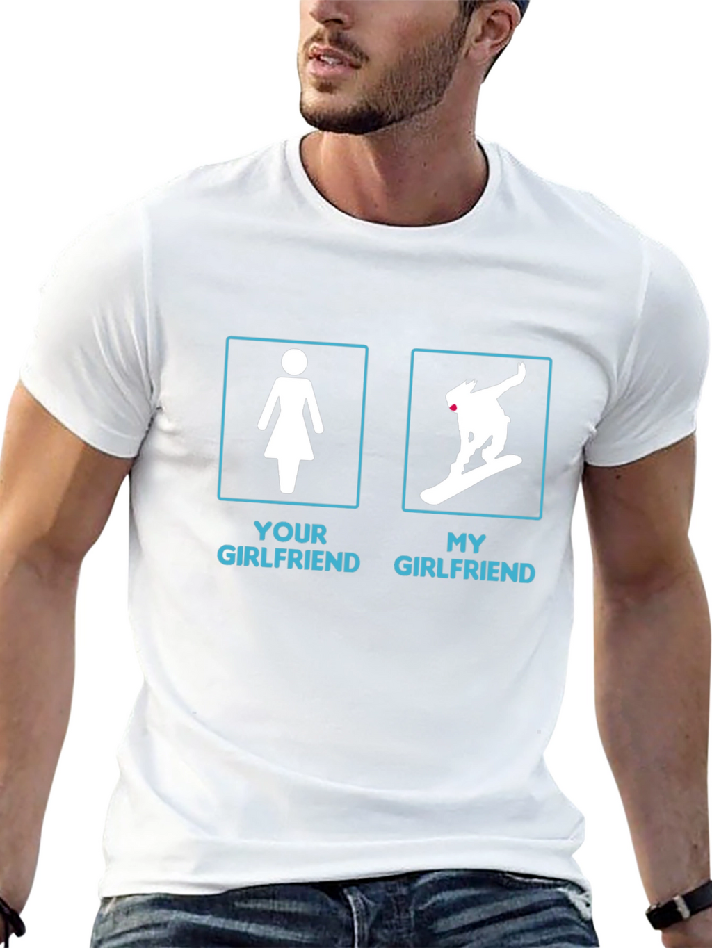Funny My Girlfriend Snowboarding Graphic Tee