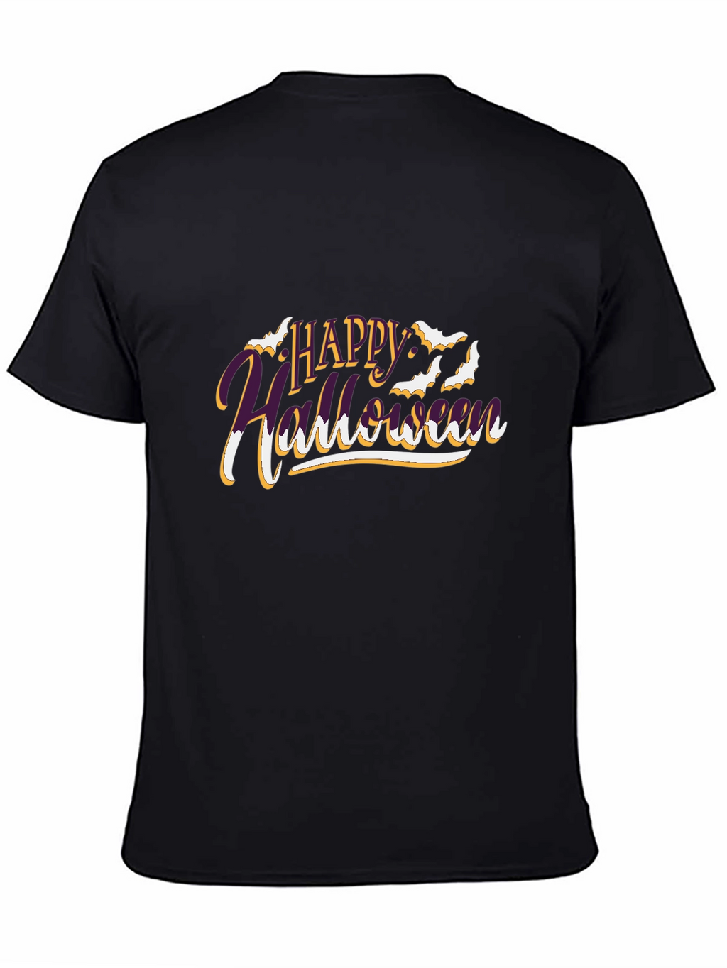Happy Halloween Graphic Print Black T-Shirt