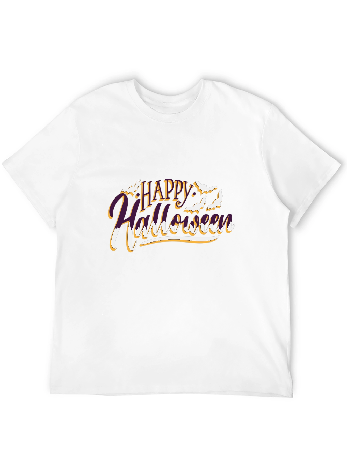 Happy Halloween Graphic Print Black T-Shirt