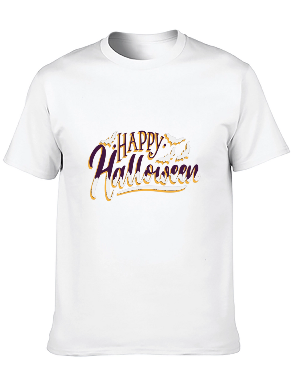 Happy Halloween Graphic Print Black T-Shirt