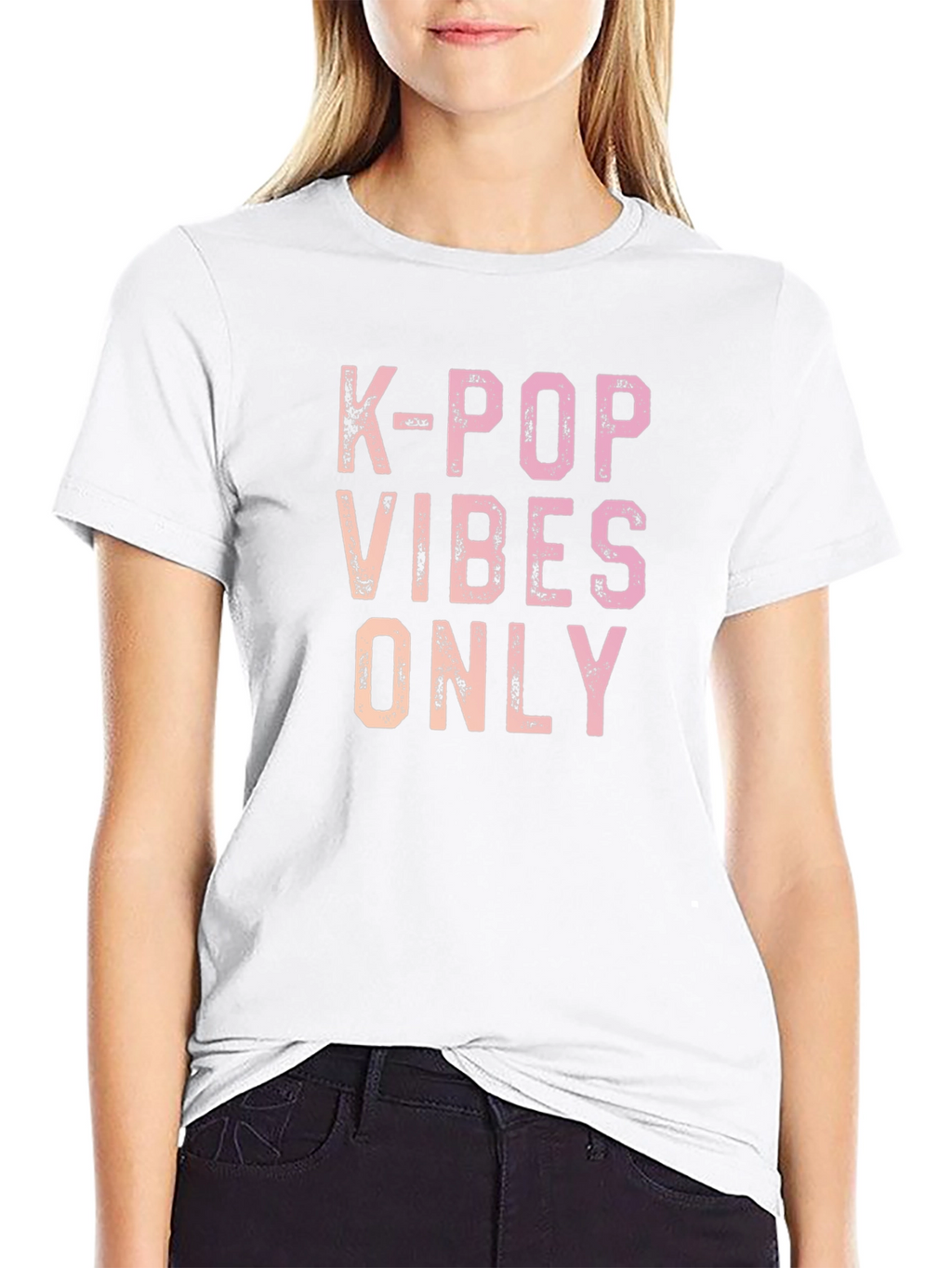 K-Pop Vibes Only Graphic Tee - Trendy Casual Shirt