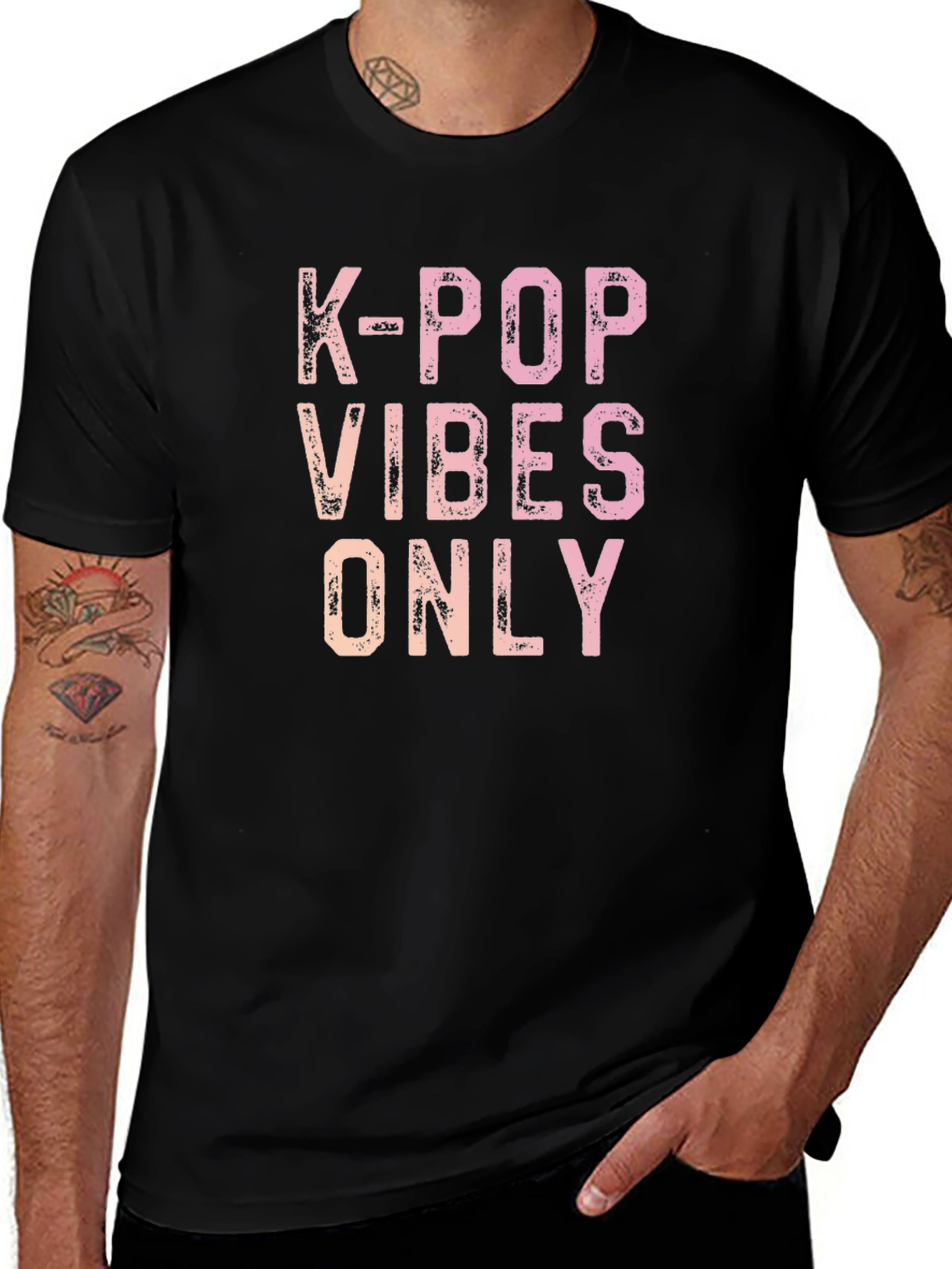 K-Pop Vibes Only Graphic Tee - Trendy Casual Shirt