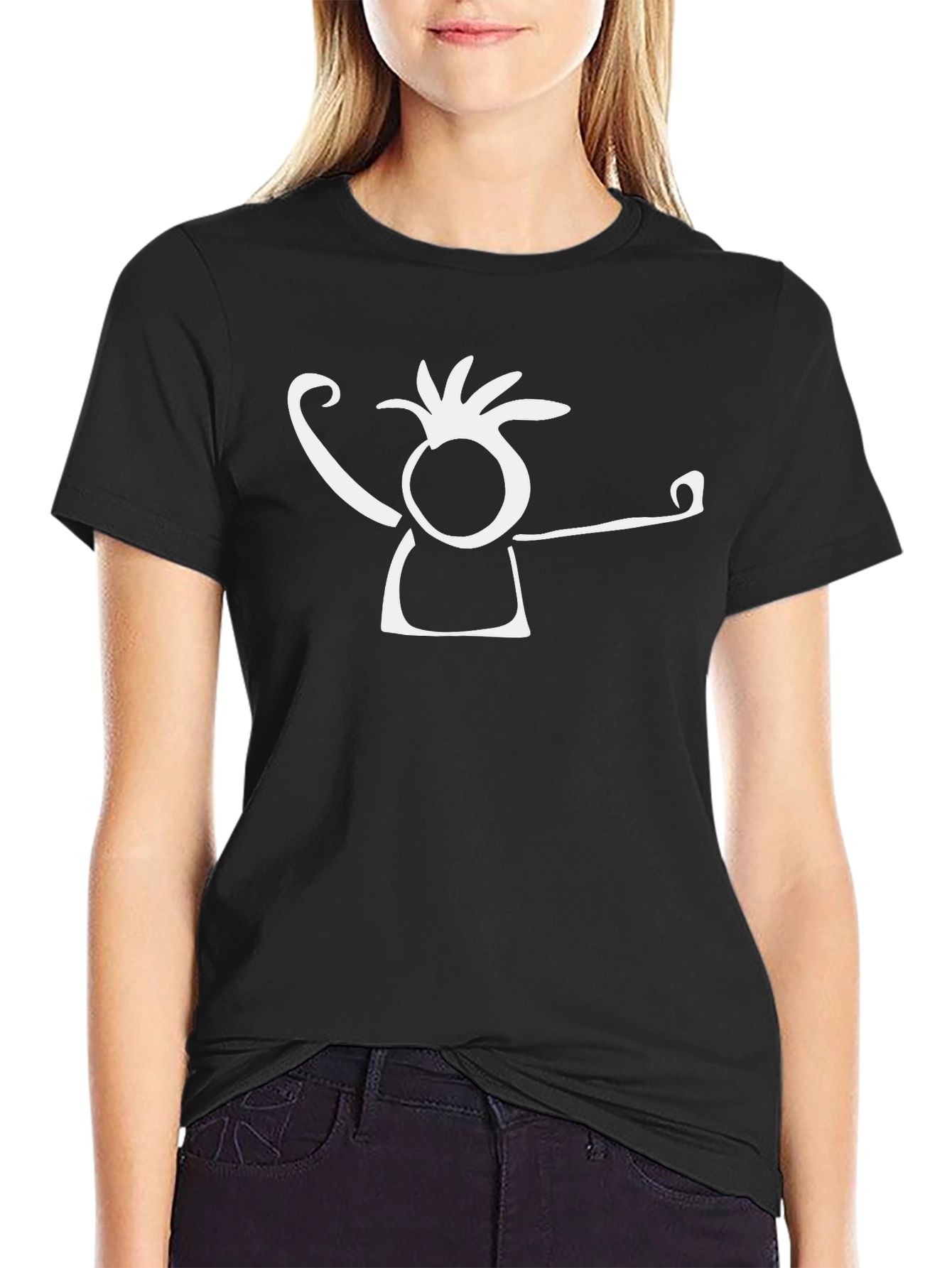Abstract Man Graphic Tee - Black