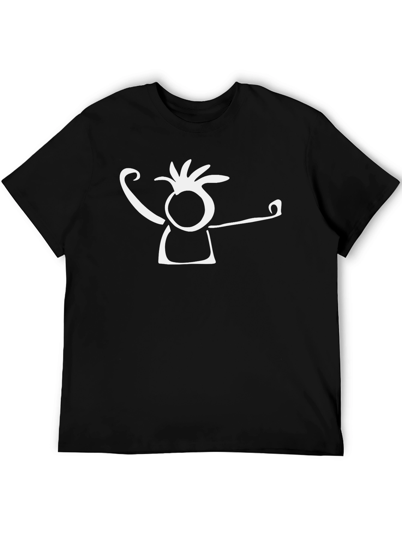 Abstract Man Graphic Tee - Black