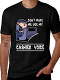 Cashier Voice Graphic Tee - Funny Retail T-Shirt