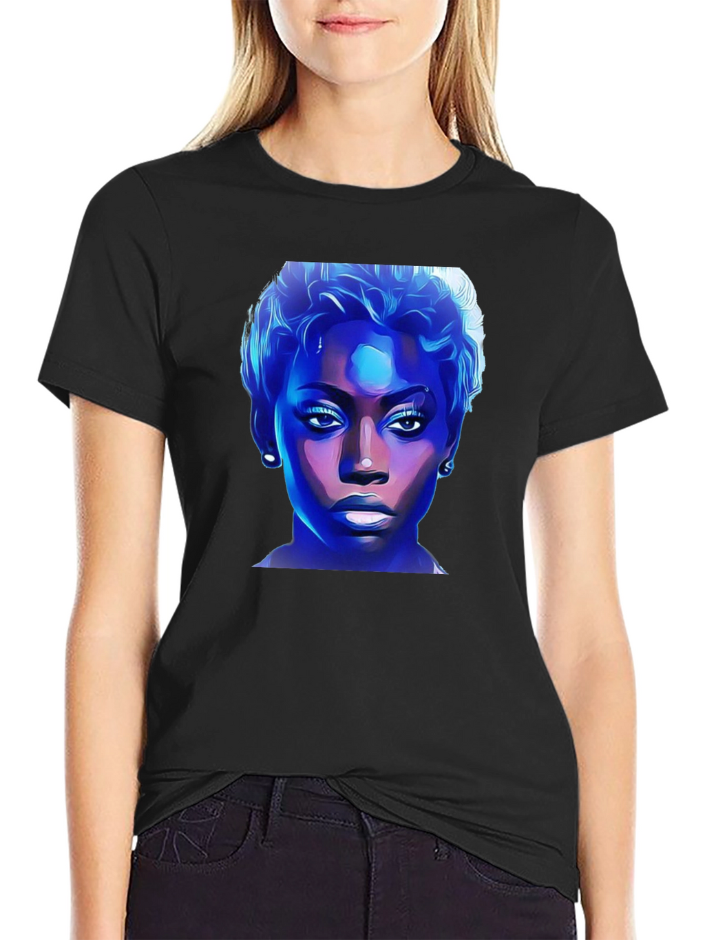 Black T-Shirt with Bold Graphic Print
