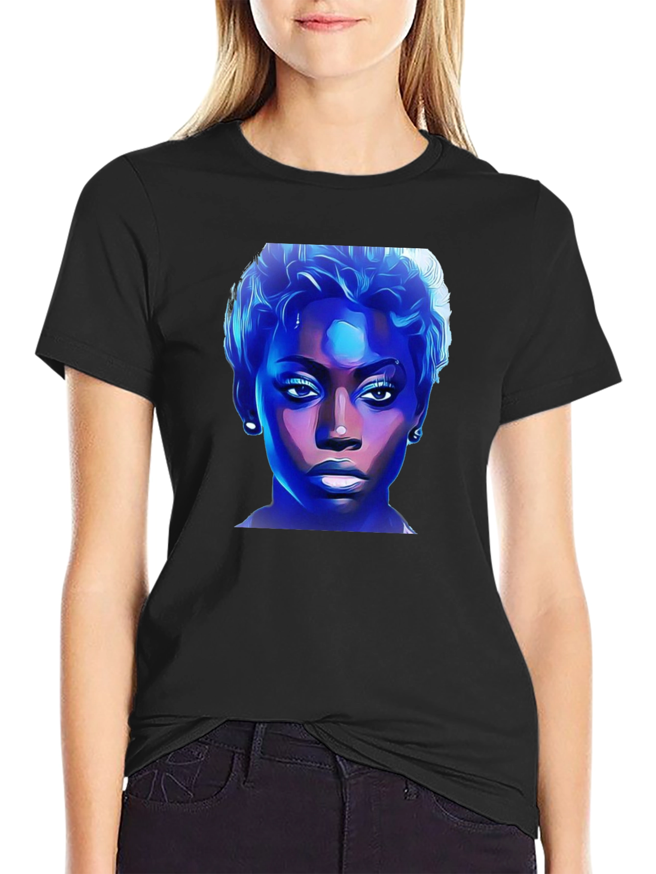 Black T-Shirt with Bold Graphic Print